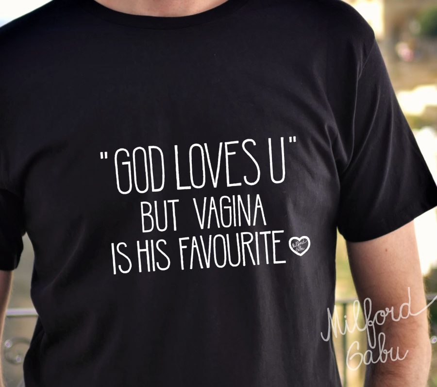 god loves you but vagina is his favourite_panske triko_mini